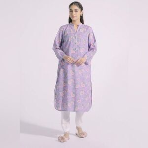 ETHNIC PK PAKISTANI DESIGNER FLORAL PRINT DRESS 1 PIECE KURTA